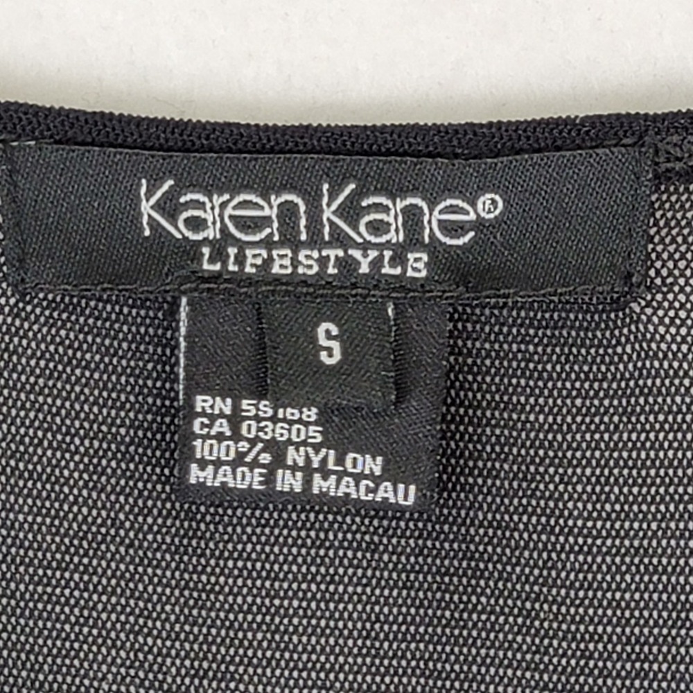 Karen Kane Lifestyle Black Embroidered Floral Sheer Yoke Top Women's Size S - Picture 2 of 16
